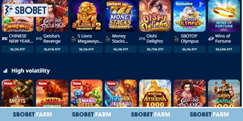 Các sảnh cược nổ hũ SBOBET đáng trải nghiệm