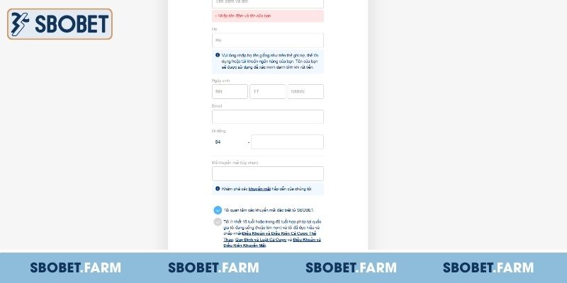 Lưu ý quan trọng khi tạo tài khoản SBOBET